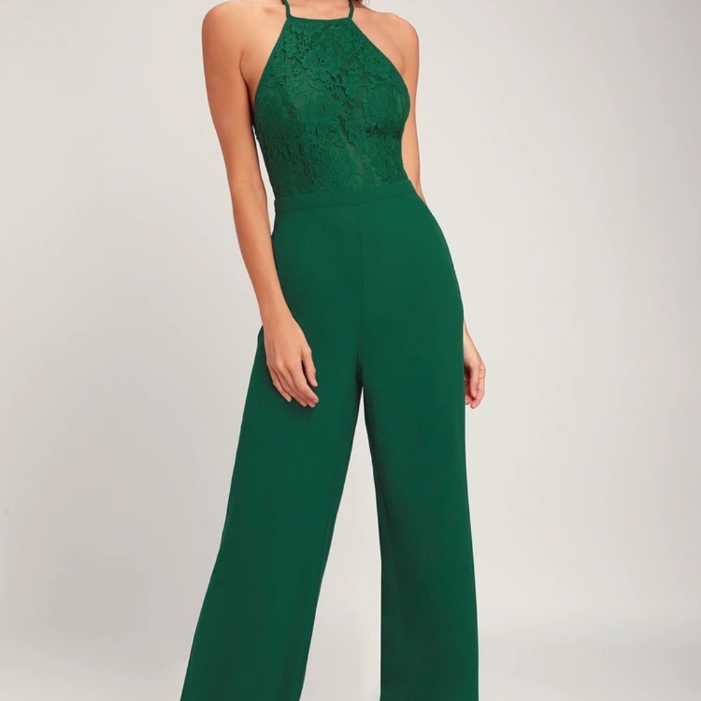 Lulu’s Green Lace Jumpsuit